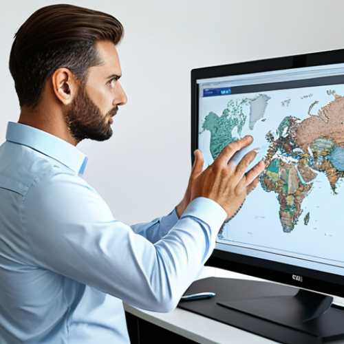 Home 6 A focused professional, observing a detailed digital concept map displayed on a large, sleek monitor within a bright, minimalist modern office environment. The subject is wearing a modest business shirt and trousers, fully clothed, with appropriate attire. The scene conveys a sense of clarity and intellectual insight, with a subtle glow illuminating the screen. Perfect anatomy, correct proportions, natural pose, well-formed hands, proper finger count, natural body proportions, professional photography, high-resolution, safe for work, appropriate content, professional.